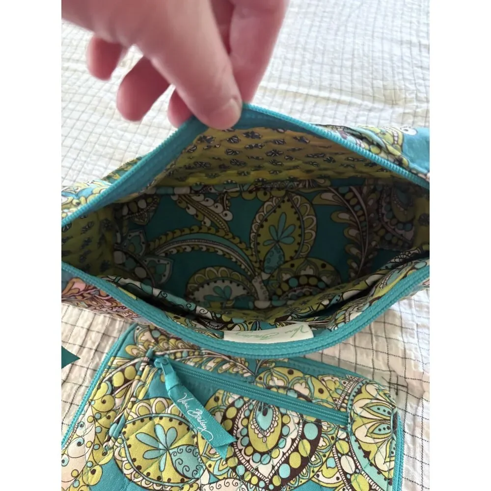 Vera Bradley Peacock floral small hobo bag and medium zip wallet retired pattern